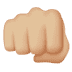 👊🏼 oncoming fist: medium-light skin tone display on Apple